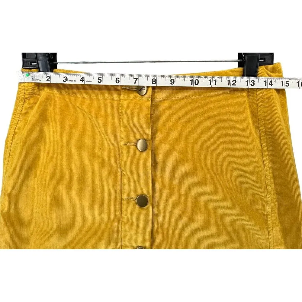 Toad & Co Mini Skirt Womens 2 Golden Cruiser Corduroy Button Front Retro Preppy - Image 4