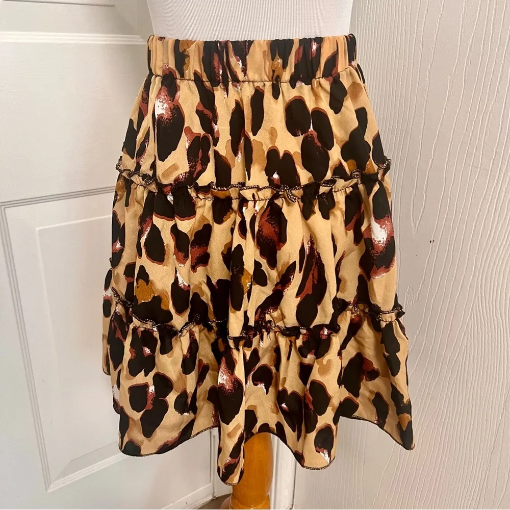 Shein Leopard Ruffle Skirt - Image 4