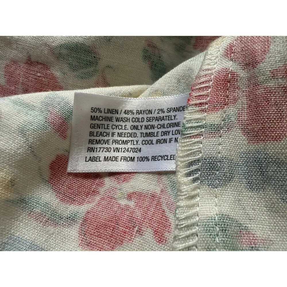 NWT Rixo x Target Floral Linen Blend Puff Sleeve Minidress Size 14 - Image 6