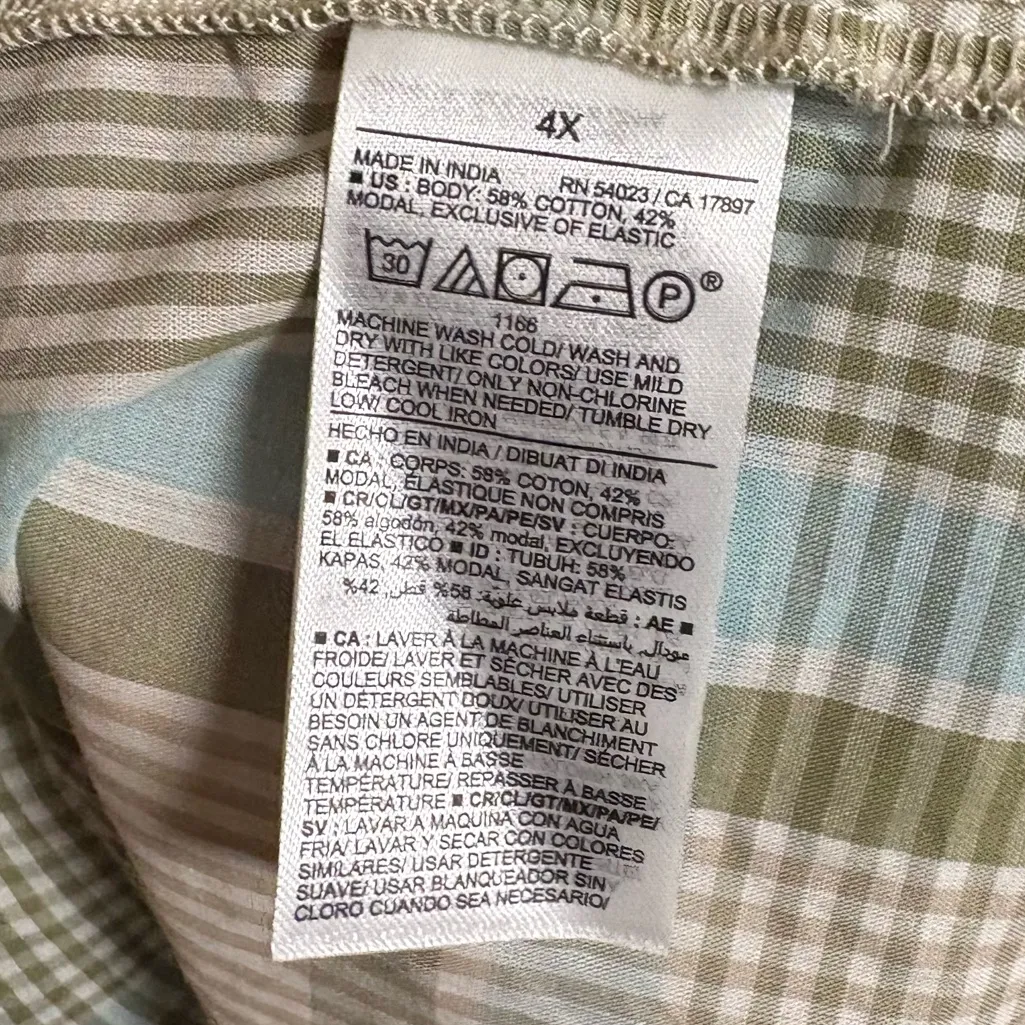 Old Navy Brown And‎ Blue Plaid Tank Dress Size 4X - Image 6