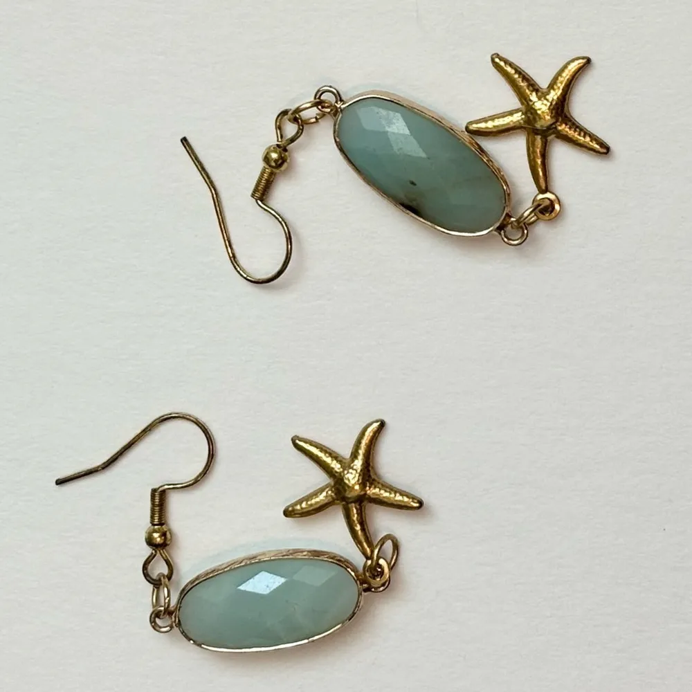 Starfish Seaglass Earrings‎ Blue - Image 3