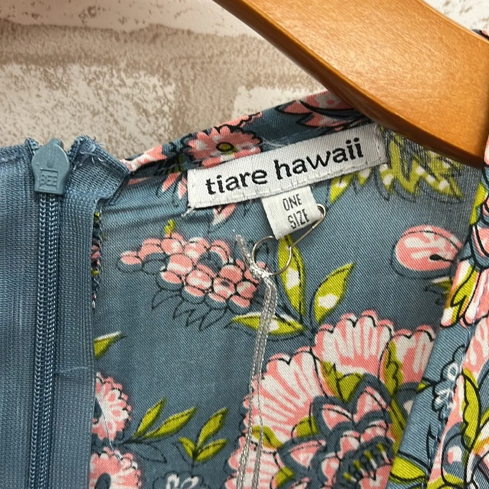 Blue & Pink Floral Flare Sleeve Romper One Size - Image 3