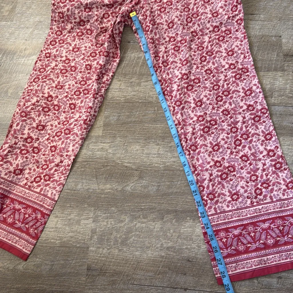 Faherty Adella Jumpsuit In Sunup Block Print Size Small Red - Image 3