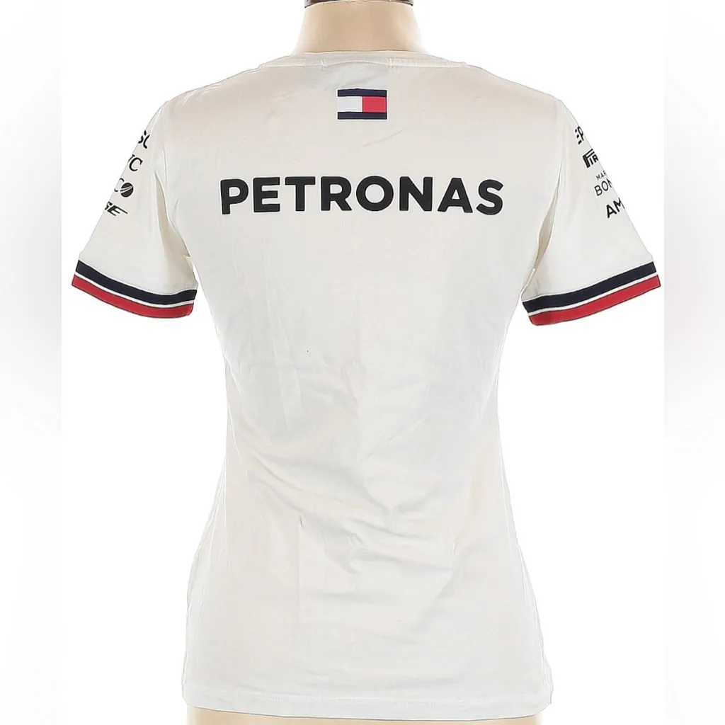 Mercedes Benz AMG Petronas 2019 Formula 1 Women’s Crewneck Tee In White Size L Size L - Image 2