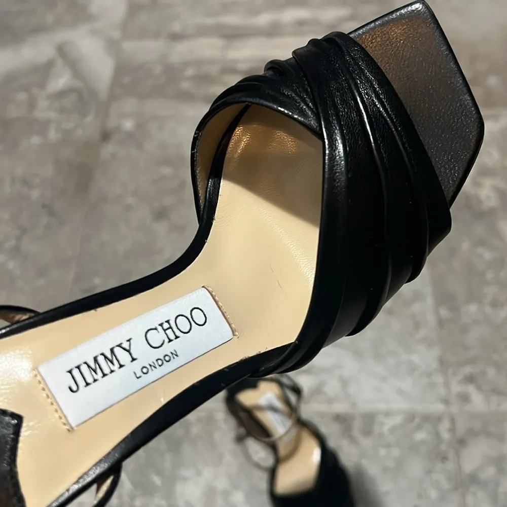 Jimmy Choo Basil Ankle Strap High Heel Black Sandals, Size 35 NEW in Box+DustBag - Image 10