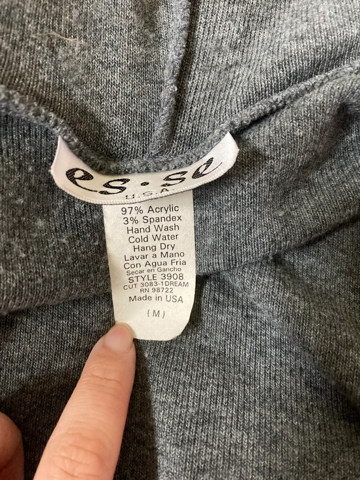 Grey Hooded Long Coat Gray Size M - Image 6