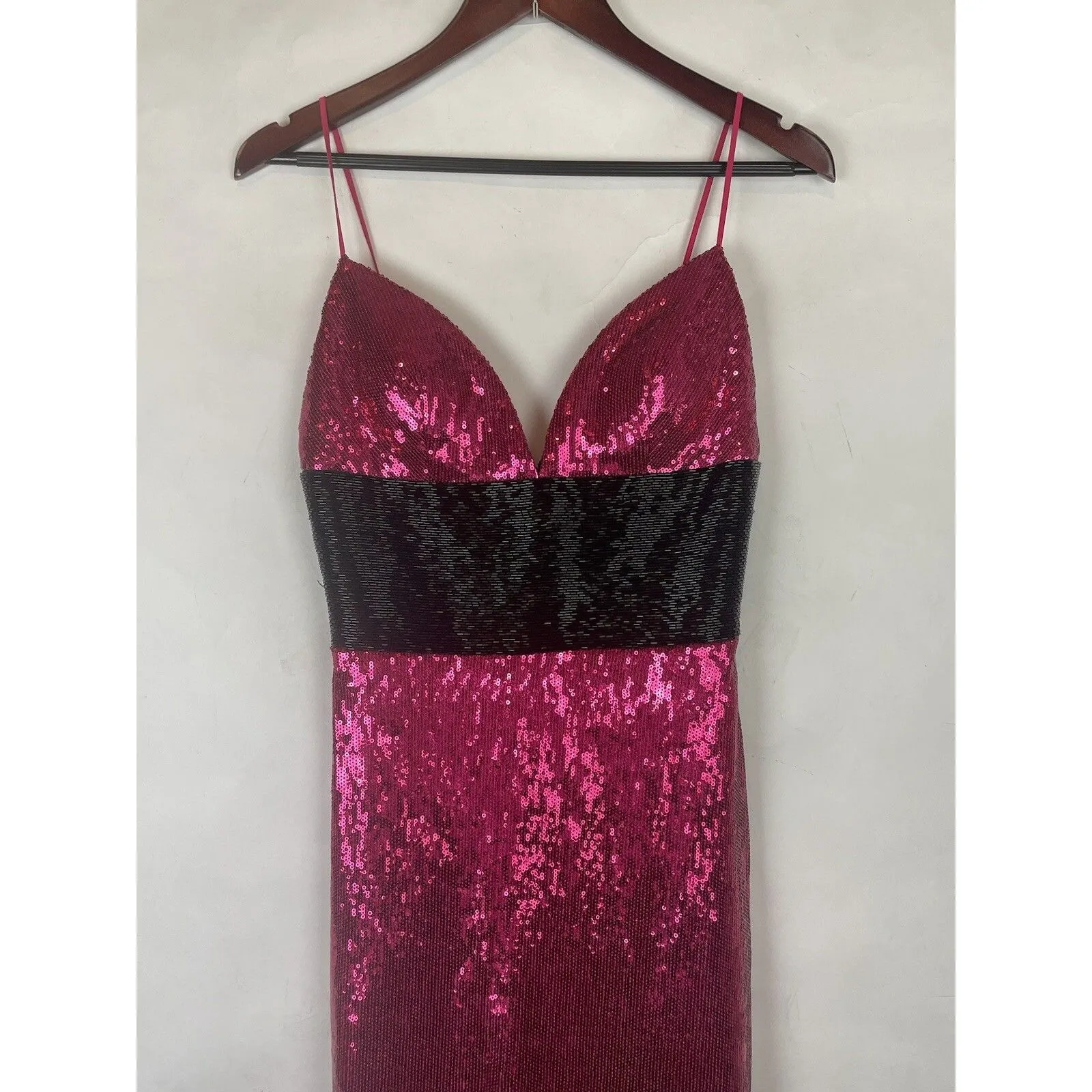 Sherri Hill Gown Pageant Prom Dress Formal Evening beaded Sz 6 sequin pink - Image 8