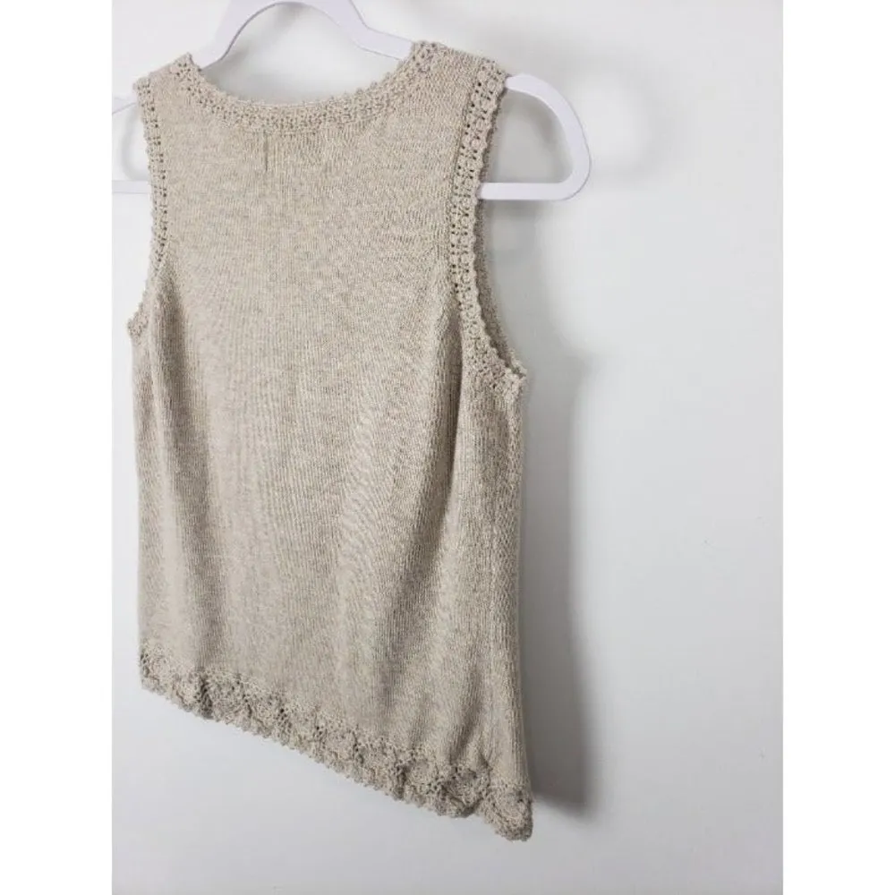 Bob Timberlake Beige Cream Knit Sweater Vest Grandma Grandmacore Size Large - Image 9