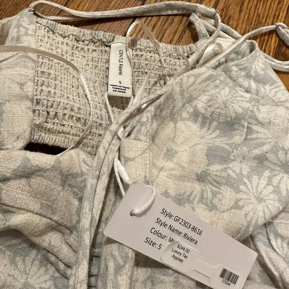 NWT Gentle Fawn Riviera midi floral rayon linen Blend Dress mist tropical - Image 5