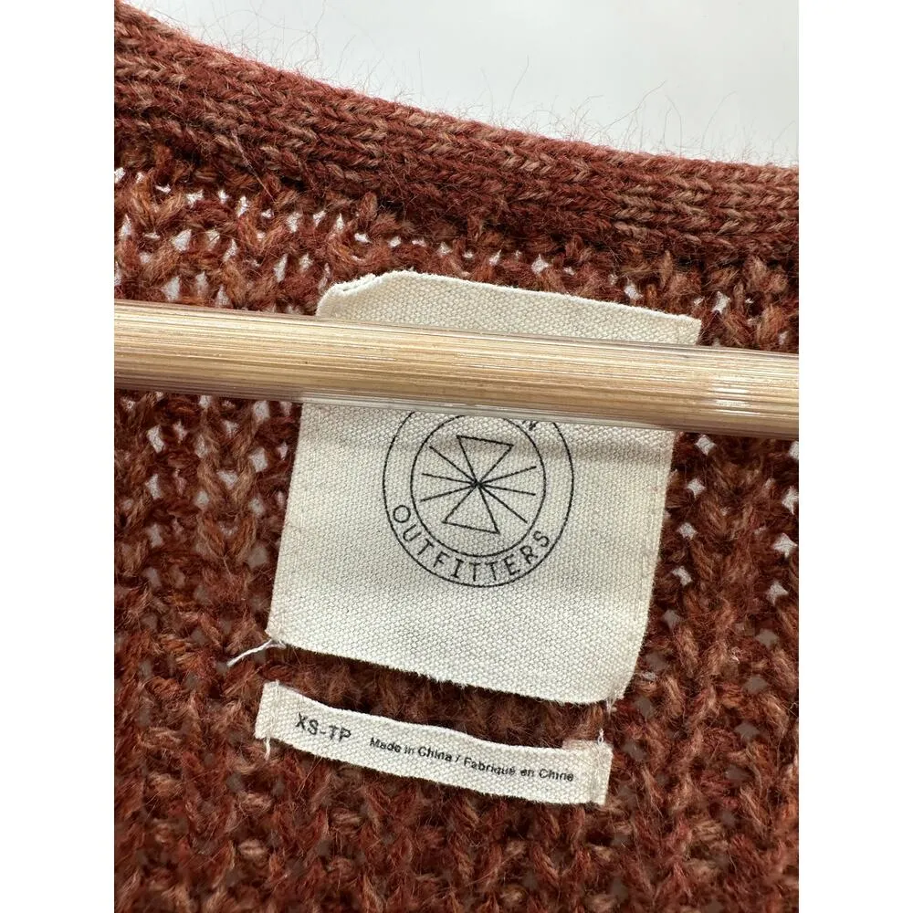 Urban Outfitters Rust Orange Open Front Knit Cardigan Sweater Womens Size XS - Image 6