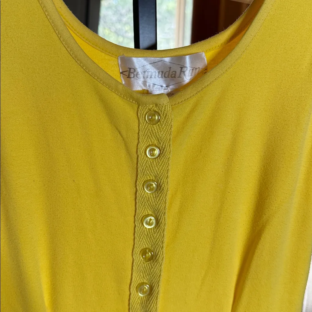 Vintage Bermuda Run Bright Sun Yellow Jumpsuit Size Large - Image 5