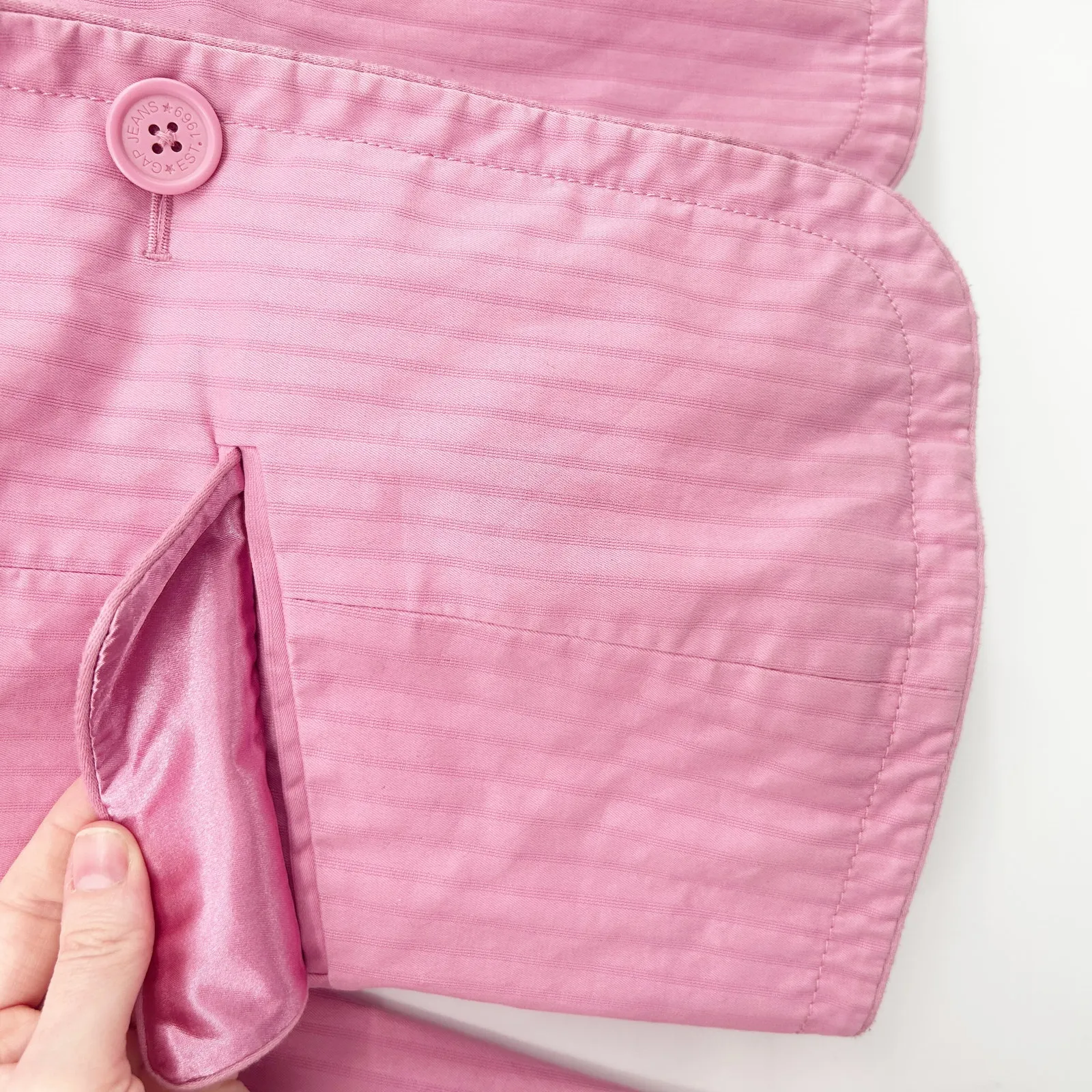 Gap Womens‎ Preppy Spring Easter Barbiecore Striped Stretch Blazer Size 10 Pink - Image 3