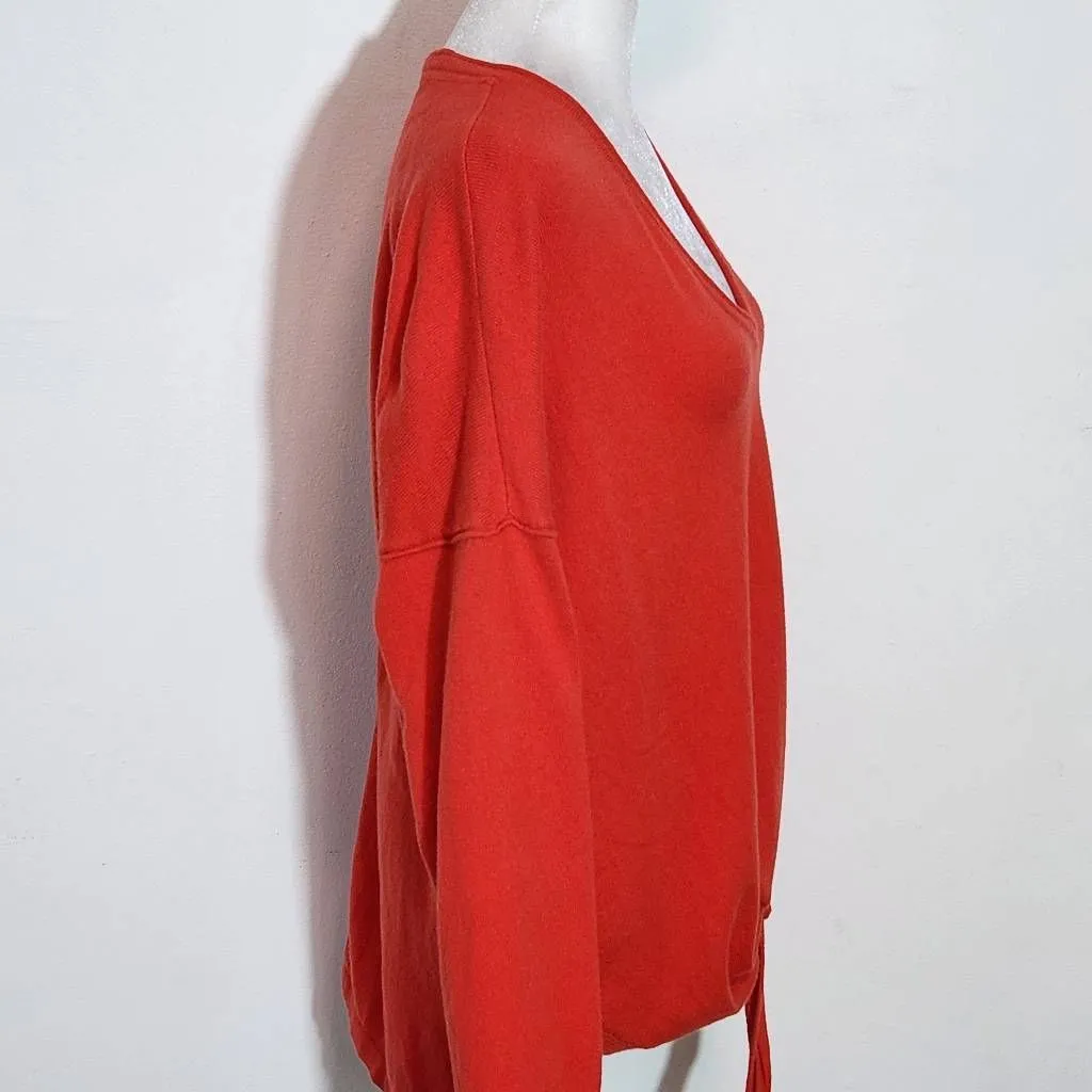 Soma Red V-Neck Sweater Size Large Soma Red Sweater with Tie Waist - Image 5