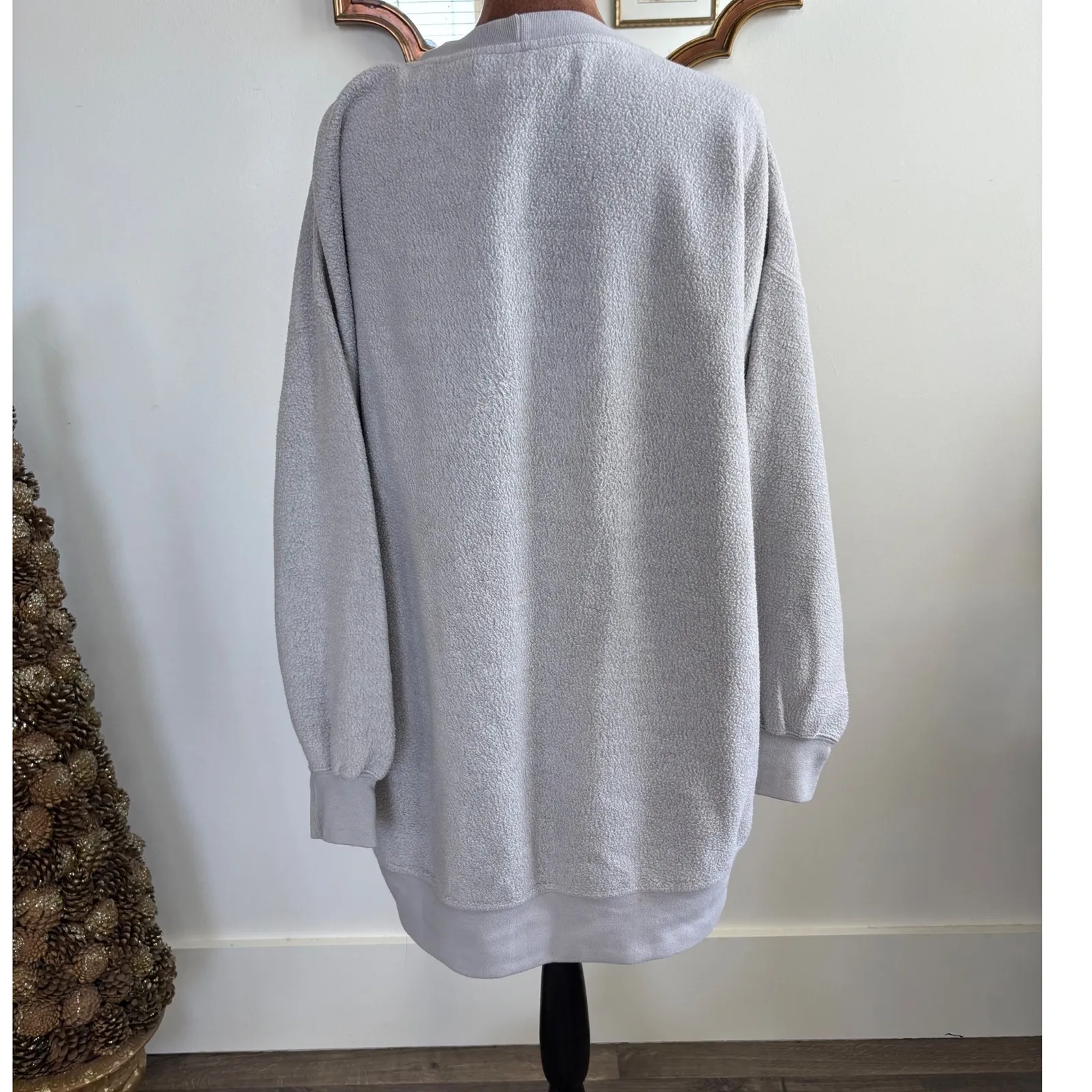 Vintage Limited Sport USA‎ Embroidered Crown Fleece Sweatshirt Oversized Medium Gray - Image 3