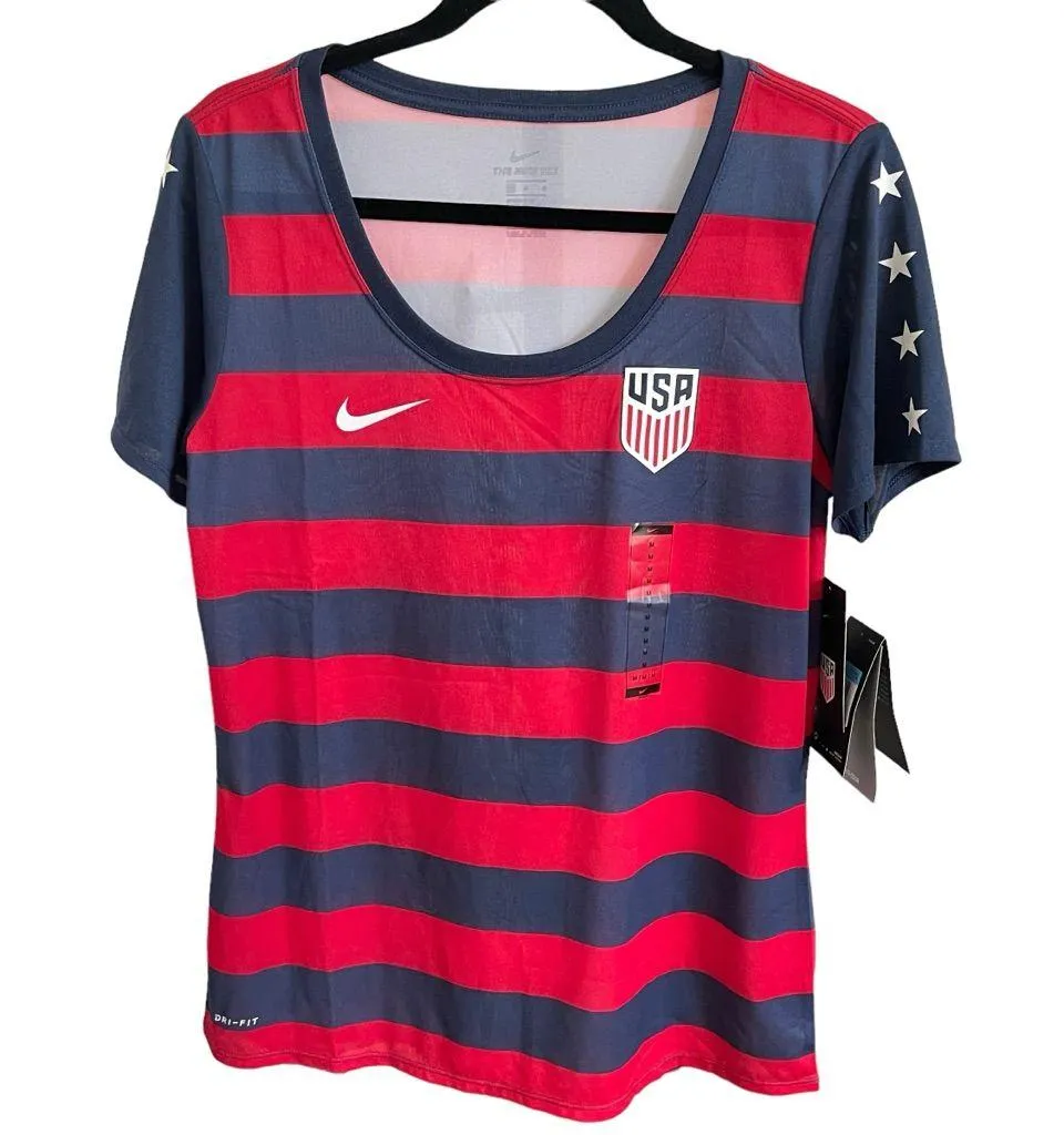 NWT Women's Nike Navy/Red US National Team Match Performance T-Shirt M - Image 8