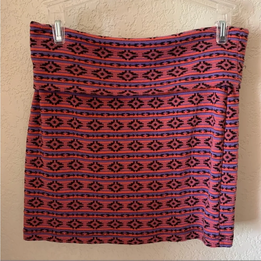 Nollie Aztec Knit Mini Skirt Orange Size M - Image 2