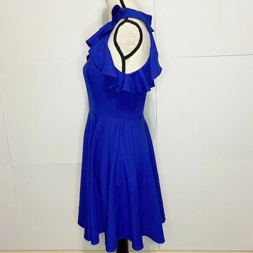 Altar'd State Royal Blue Pure Royalty Dress M Medium Ruffles Fit & Flare Lined - Image 4
