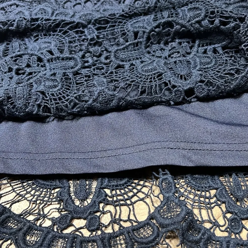 Ultra Pink 2 layer top! Blue camisole with lace overlay - Image 3