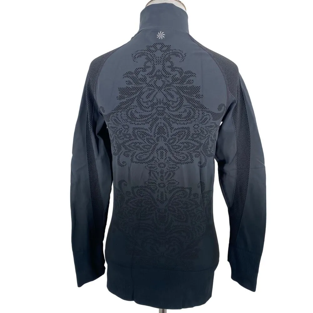 Athleta Ombre Grey & Black Quarter Zip Pullover Top Size Medium - Image 6