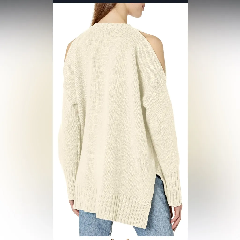 NWT BCBGMaxAzria steffe ivory wool cashmere blend cold shoulder sweater - Image 2