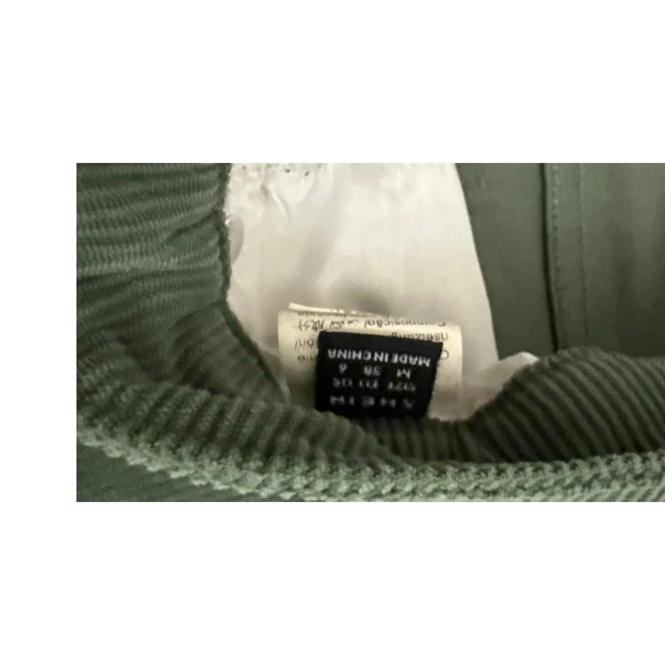 SHEIN Retro Y2K Flare Boot Cut Army Green Corduroy Pants Size 6 - Image 4