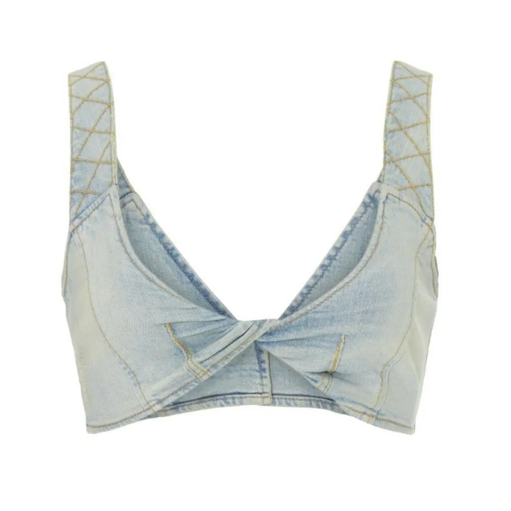 Retrofête Denim Willis Bra Top Blue - Image 2