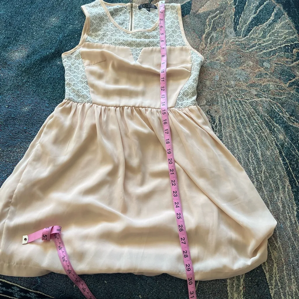 Love Culture Fit & Flare Lace Panel Dress Beige Pink Women’s S Sleeveless Boho - Image 11