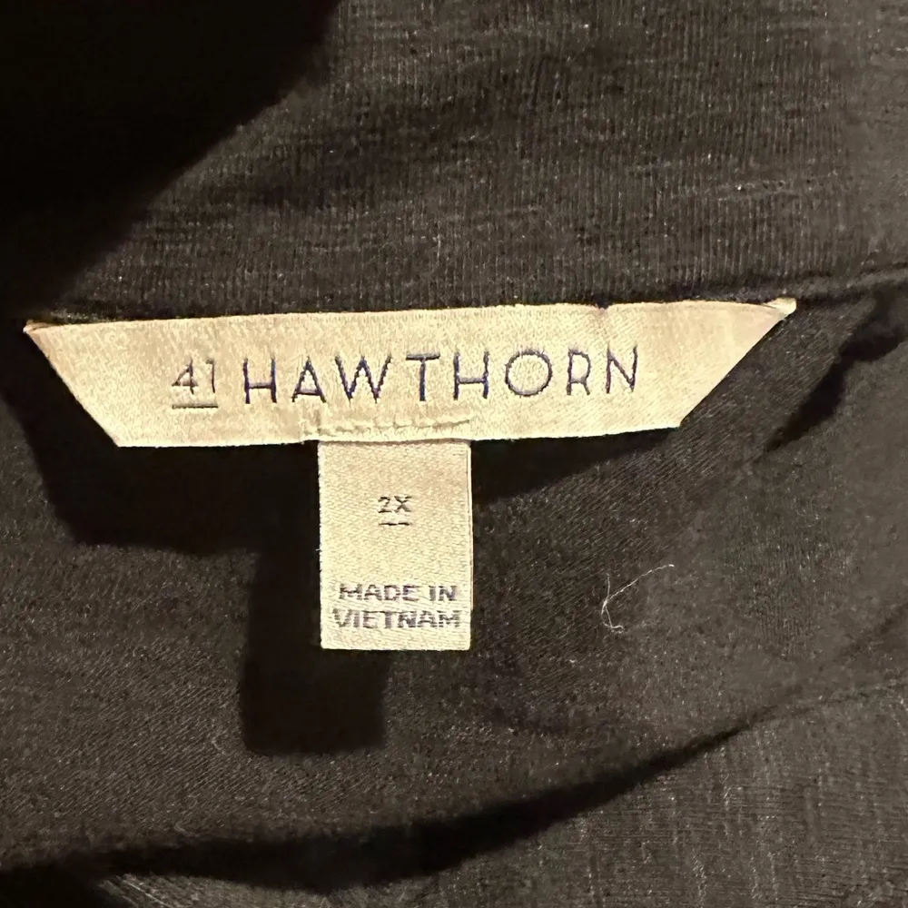 🔵 SALE 3/$25 41 HAWTHORN BLACK PULLOVER KNIT COLLARED TUNIC STYLE TOP 2X PLUS - Image 5