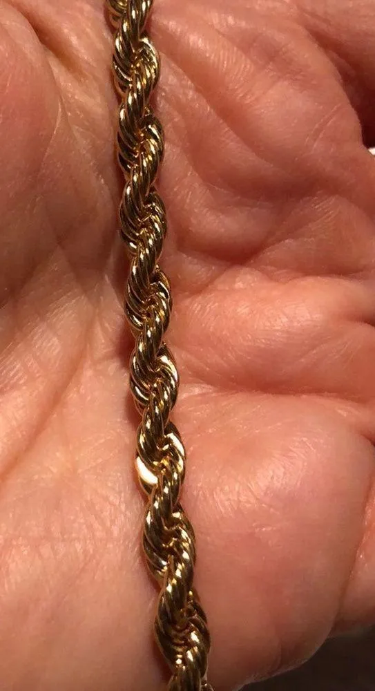 Vintage 14 KGP Rope Chain Bracelet - Image 5