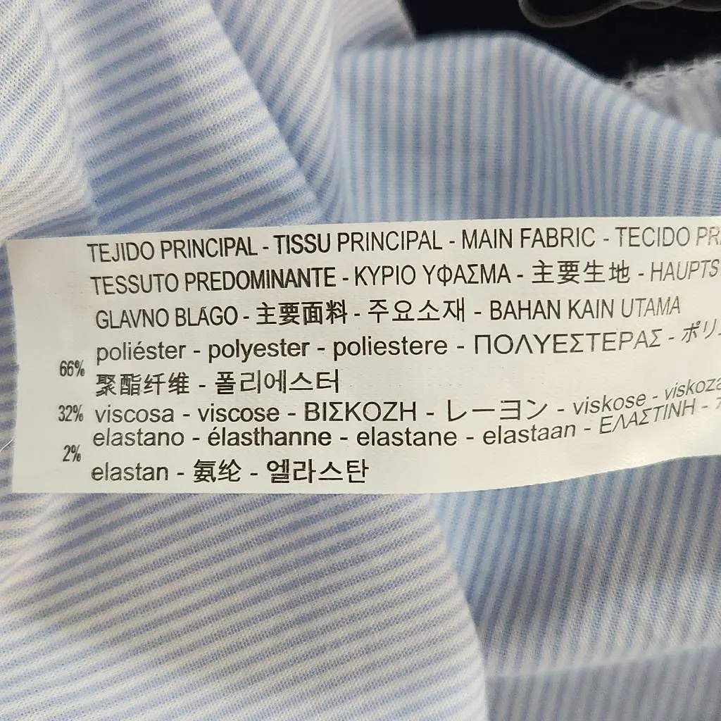 Zara Navy Knit Pullover with Zipper Hem and Blue Stripe Accent NWT Size Medium - Image 15