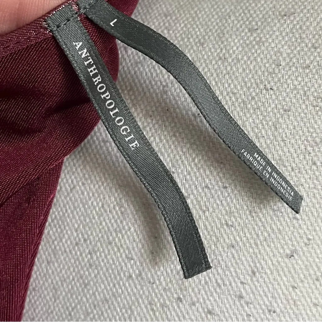 By Anthropologie • Cowl-Neck Liquid Shine Top Pinkish Red - Image 7