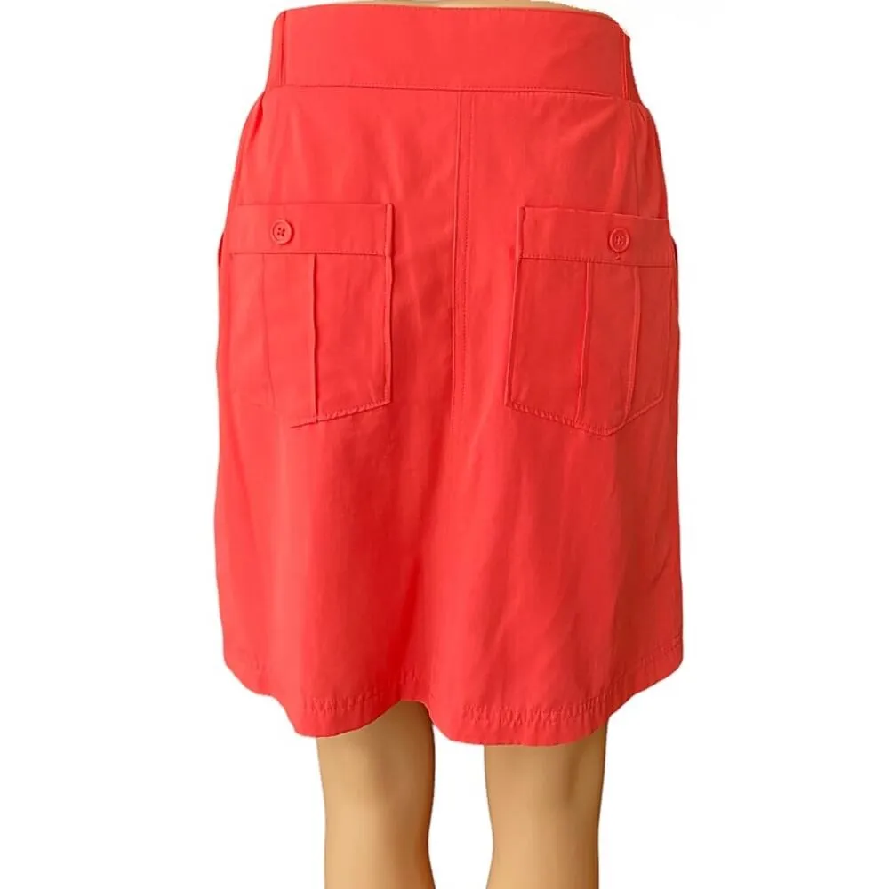 Skort Set Coral Orange Pink Short Skirt & Shorts by CHRISTOPHER & BANKS ~ Size 6 - Image 2
