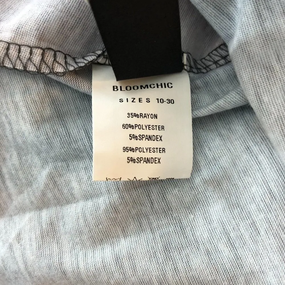 Bloomchic Dress Maxi Striped Knit Stretch 3/4 Sleeve Purple Gray 22-24 - Image 4