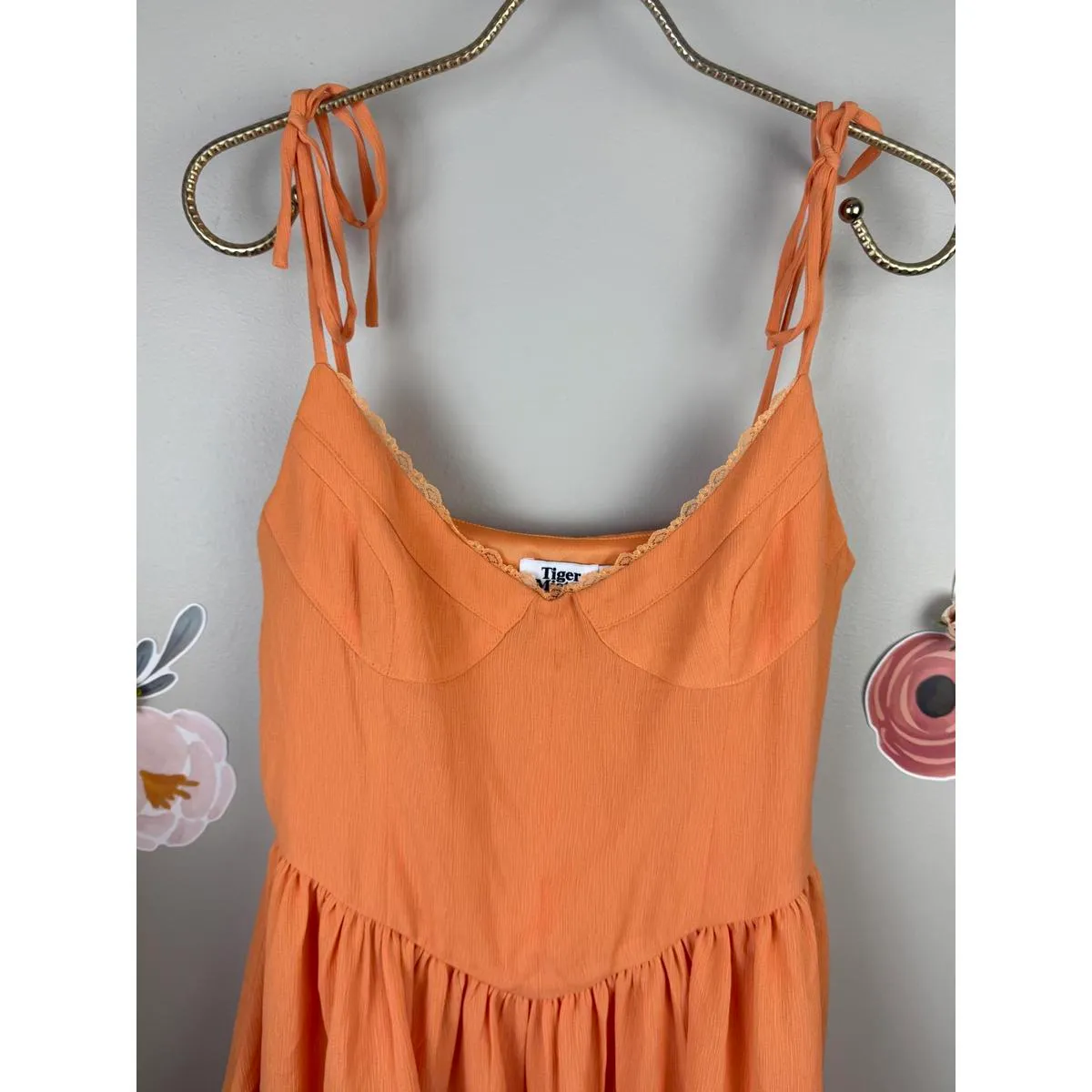 Tiger Mist Orange Bijou Mini Dress - Size - Medium - Image 8