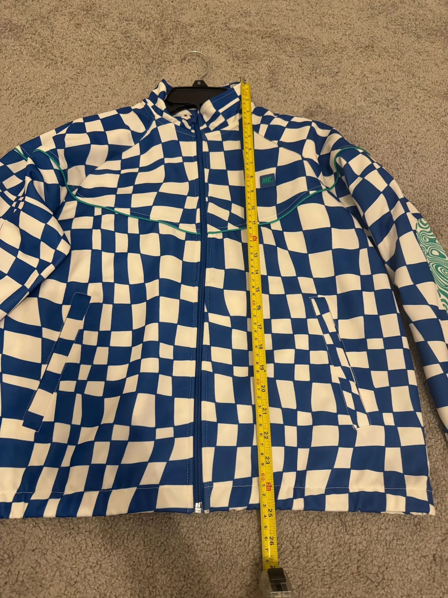 MELODY EHSANI Womens Track Jacket In Checked Blue Size Small - Image 8
