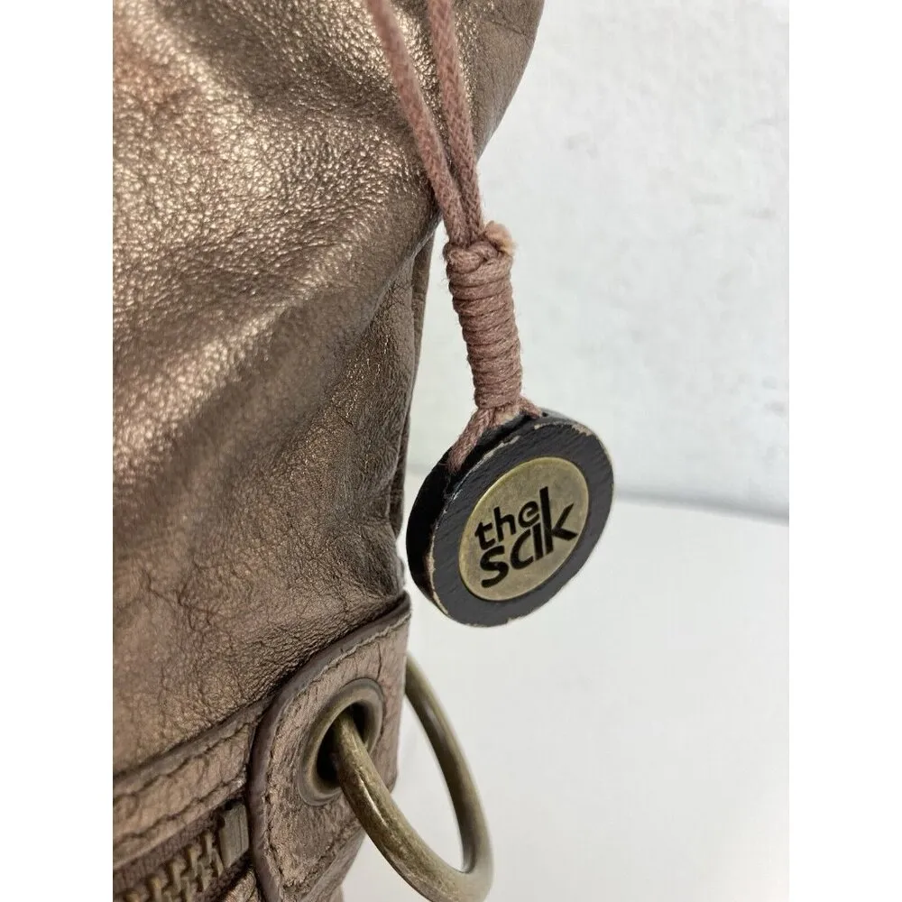 *The Sak Crossbody Purse Metallic Copper Leather Shoulder Messenger Boho Handbag - Image 7