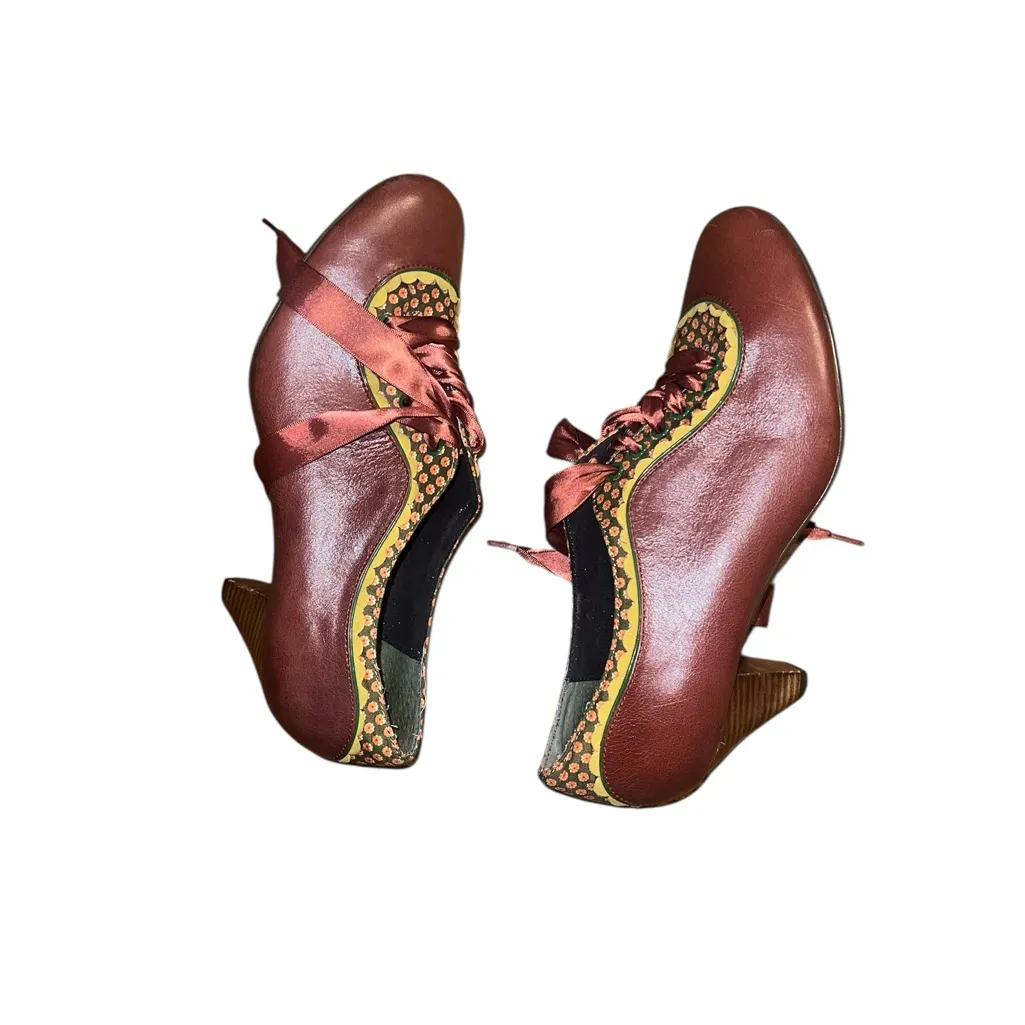 Poetic Licence London Brown Satin Ribbon Women's Shoes Eur 39 1/2 Size undefined - Image 4