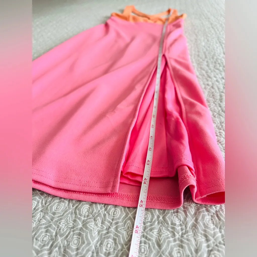 Lulu’s Most Loved Pink Light Orange Colorblock Midi Dress Size S - Image 10