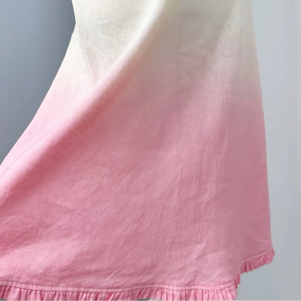 Flo & Jo Women's Linen Ombre Sleeveless Long Dress Yellow/Pink Size M Yellow Size M - Image 7