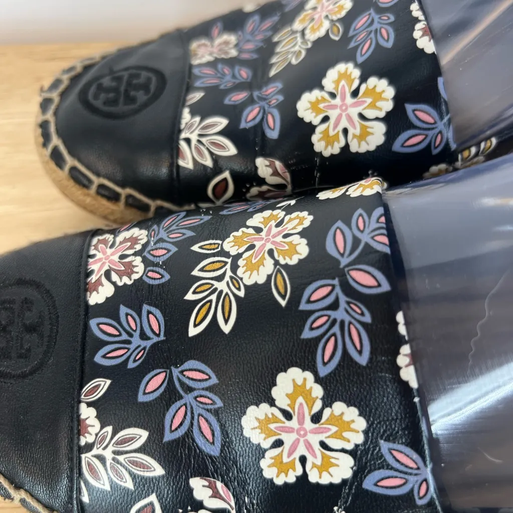 Tory Burch Black Floral Espadrille Shoes - Image 5