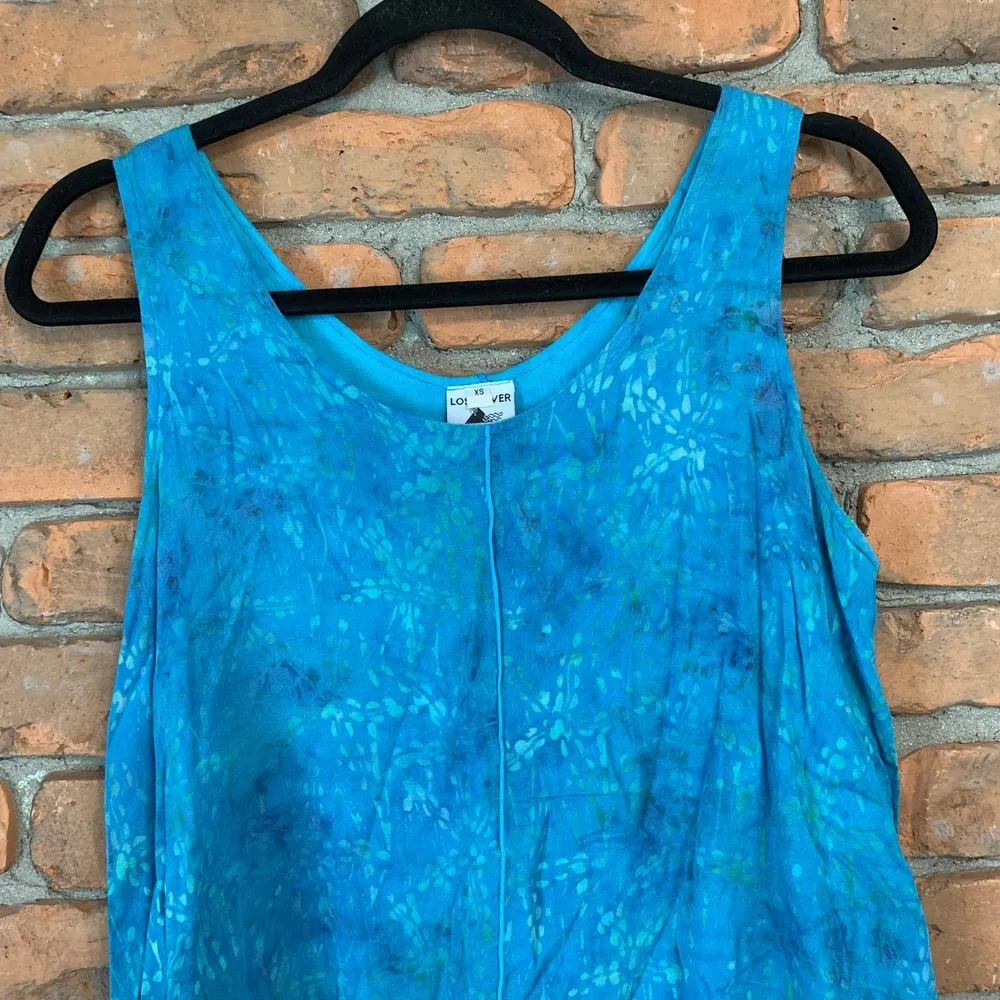 Lost River Clothing Co Floral Layered Swing Dress Mini Tunic Summer Blue Size XS - Image 2