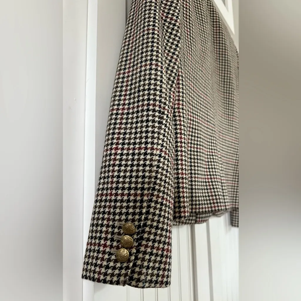 J.Crew  Houndstooth Wool Blend Schoolboy Blazer size 6 - Image 6