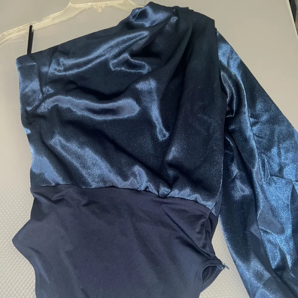 SOLY HUX Women's One Shoulder Long Sleeve High Waist Satin Bodysuit XS - Image 11