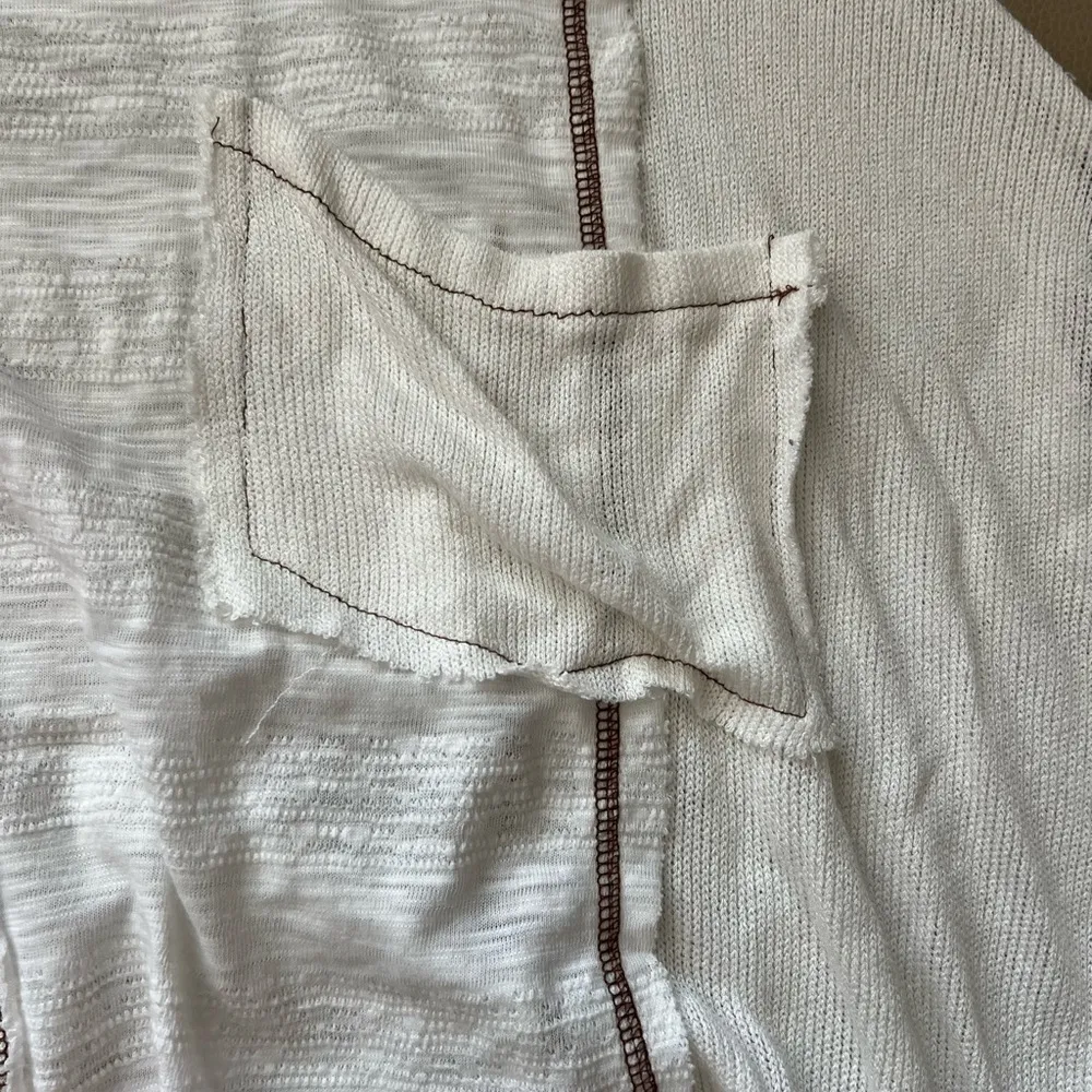 POL White Asymmetrical Crop Top with Relaxed Fit Oversized fit L - Image 7