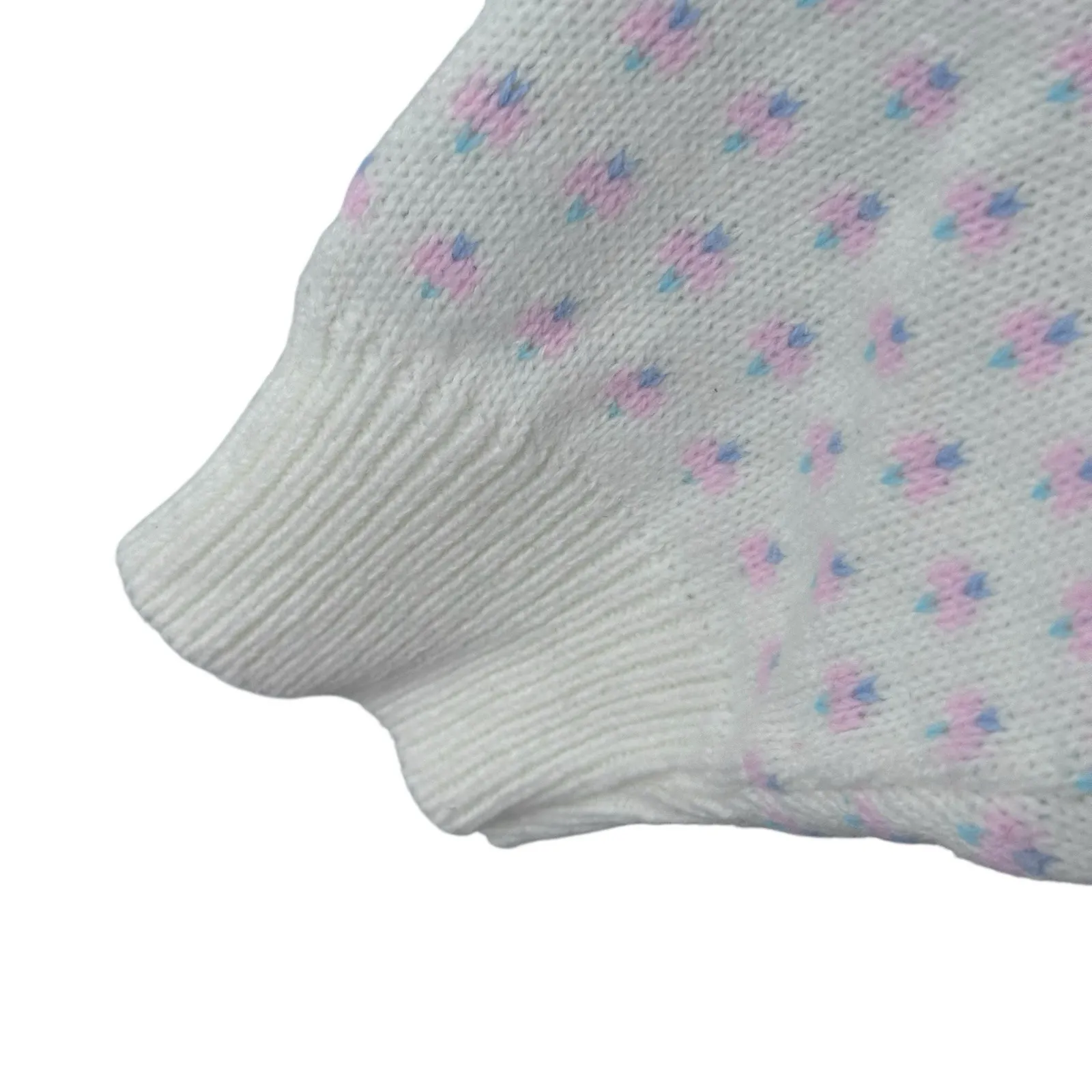 VTG Kate Collin's Sweater Womens Small Pastel Cat Knit Lurex Novelty 3D USA 80s - Image 3