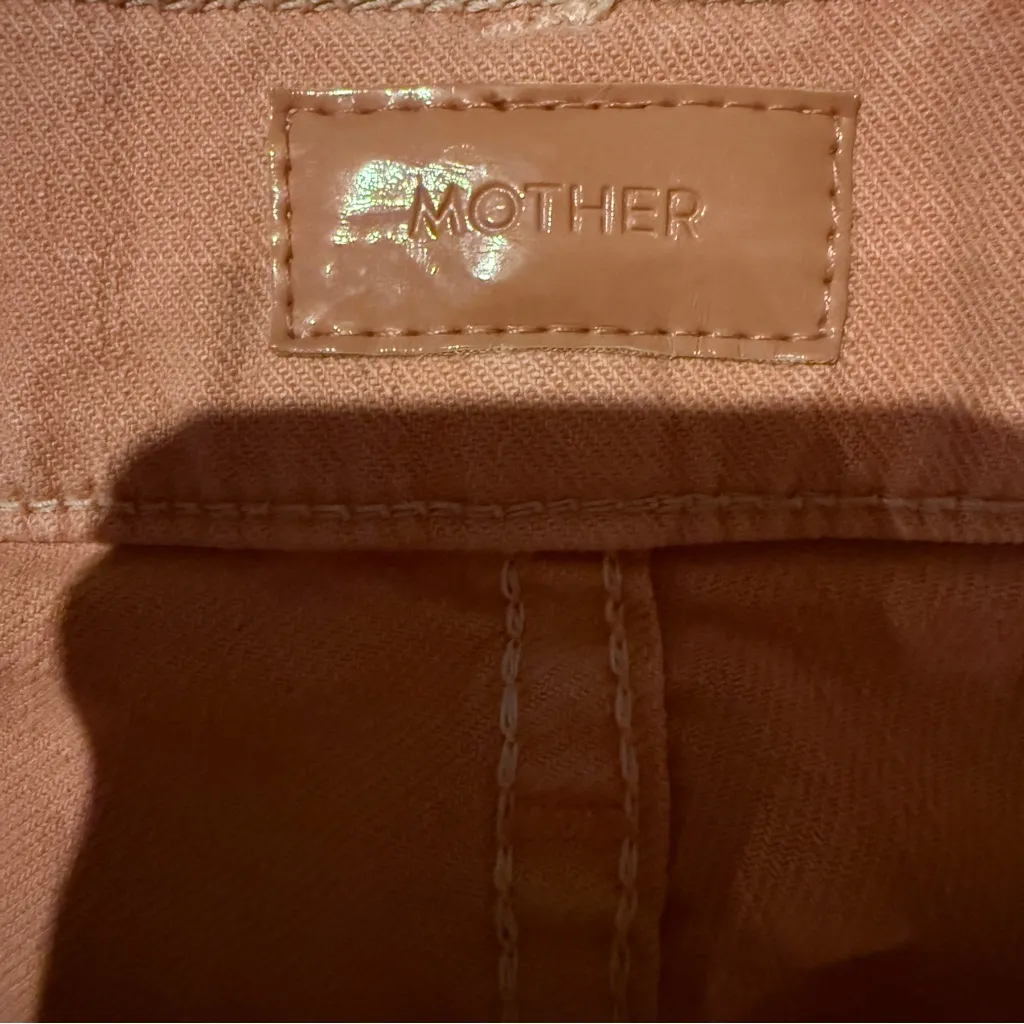 Mother The Insider Ankle Fray Raw Hem Jeans in‎ Chalk It Up Terracotta Sz 28 Orange - Image 7