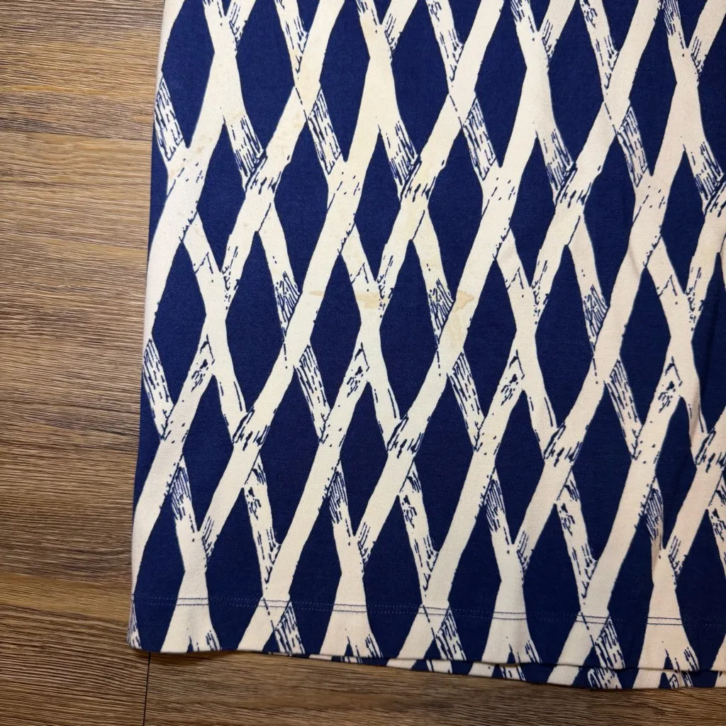 J. McLaughlin Navy and Cream Geometric Pencil Skirt - Image 2