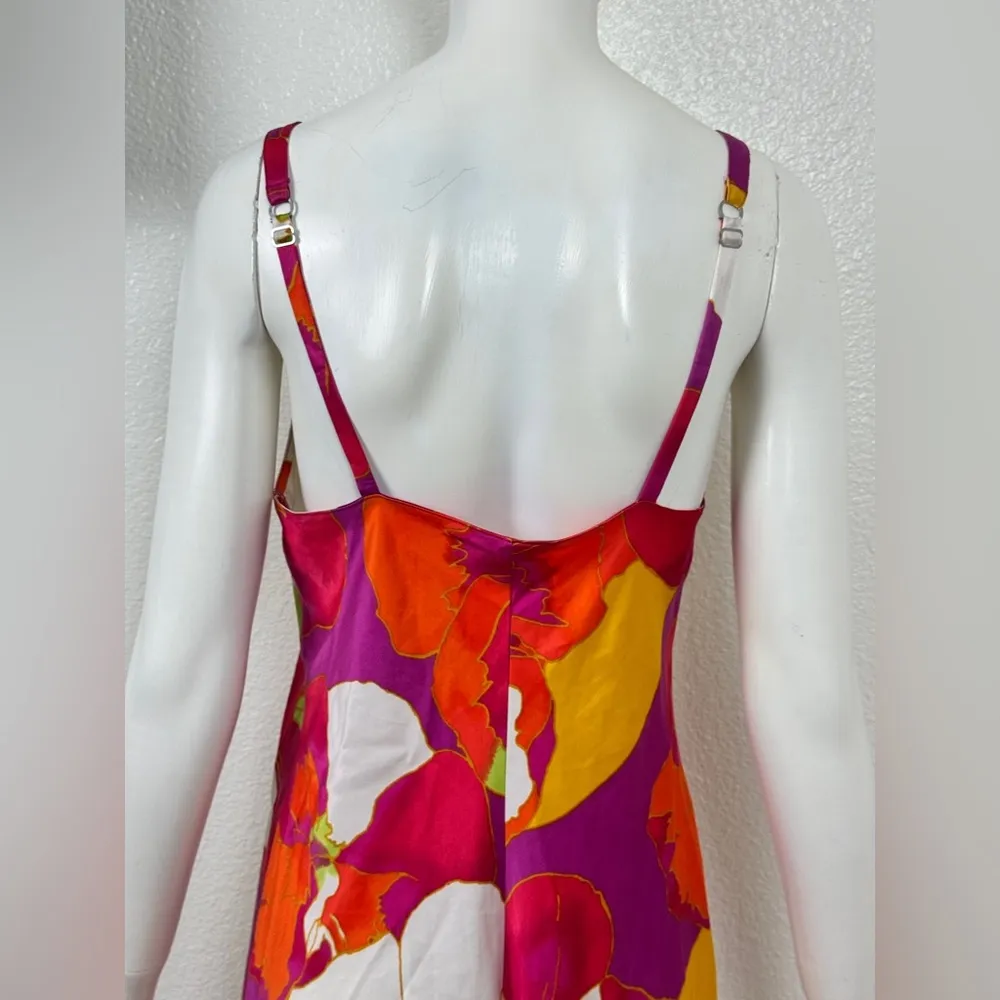 Natori Floral Maxi Dress - Red, Pink, Orange Size small.  F43 - Image 7