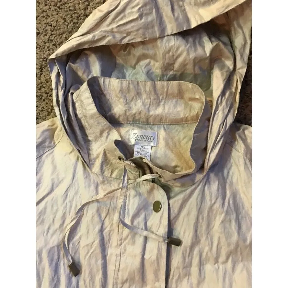 Zenergy By Chicos Tan Lightweight Hooded Jacket Womens 8-M Used - Image 9
