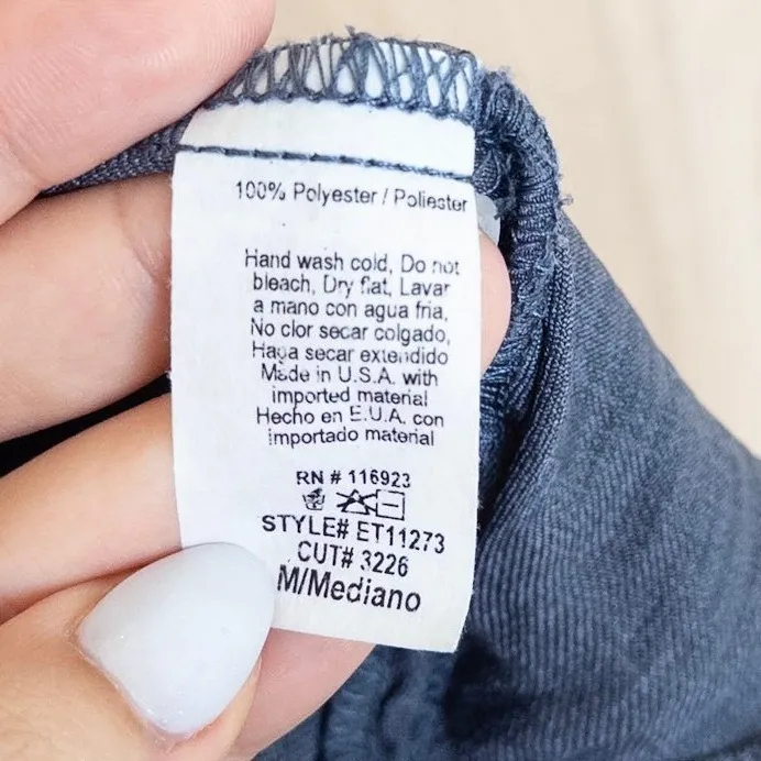 Easel Womens Wrap Blouse Size M Gray Flare Sleeve Boho Romantic Minimalist - Image 7